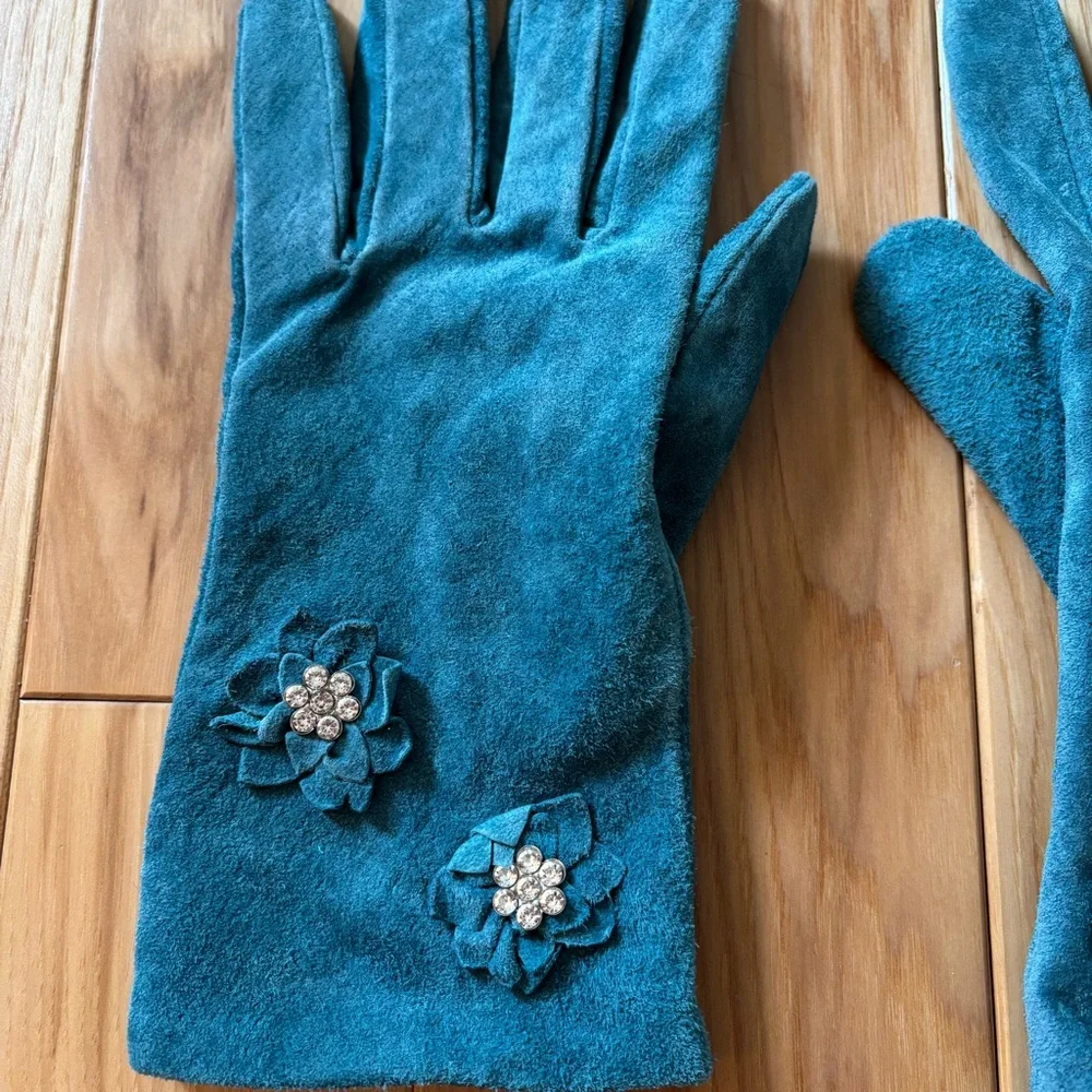 Vintage blue suede